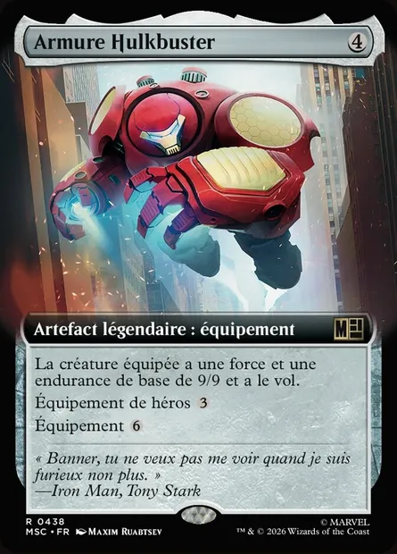 Armure Hulkbuster, carte Magic MSC 438 — extension Marvel Super Heroes Commander