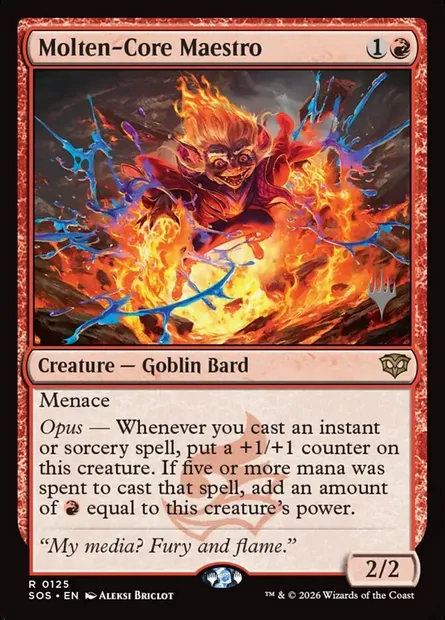 Molten-Core Maestro, Magic card PSOS 125p — Secrets of Strixhaven Promos set