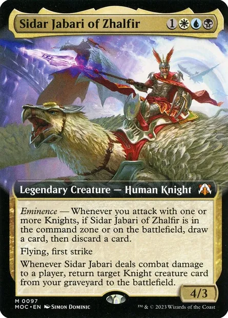 Sidar Jabari of Zhalfir, Magic card MOC 97 — March of the Machine Commander set