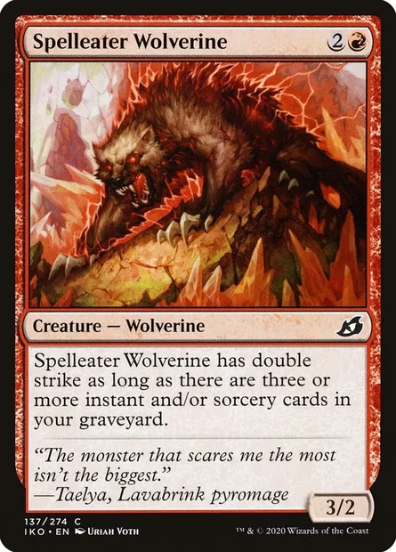 Spelleater Wolverine, Magic card IKO 137 — Ikoria: Lair of Behemoths set