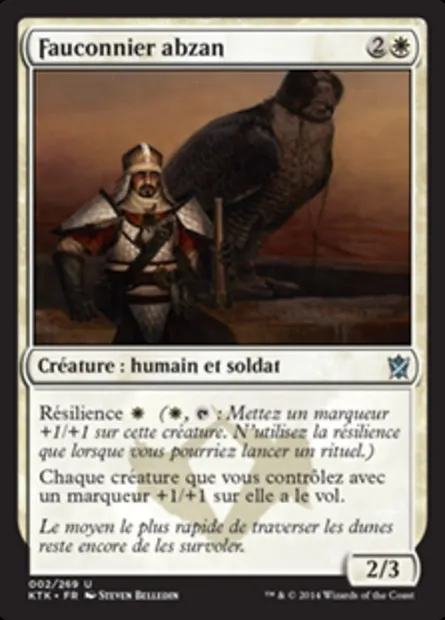 Fauconnier abzan, carte Magic KTK 2 — extension Les Khans de Tarkir