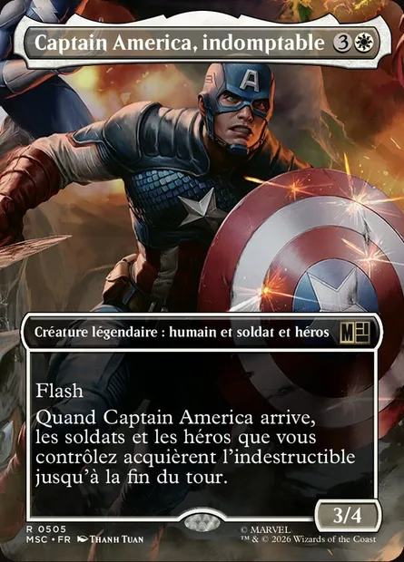 Captain America, indomptable, carte Magic MSC 505 — extension Marvel Super Heroes Commander