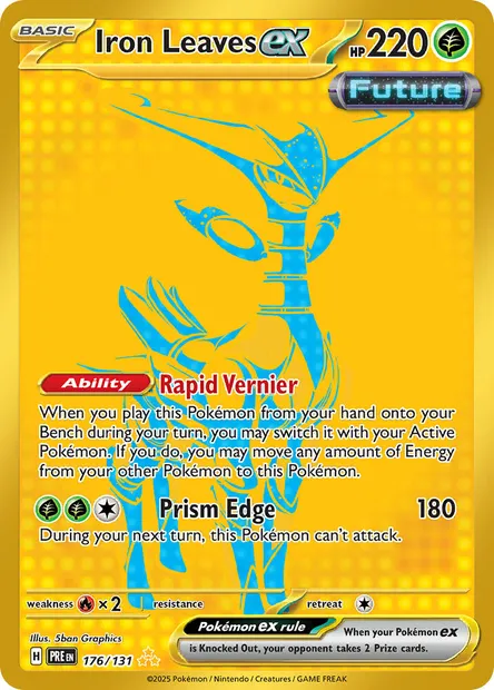 Iron Leaves ex, Pokémon card PRE 176 — Prismatic Evolutions set