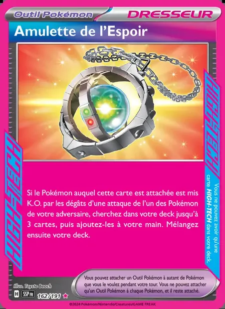 Amulette de l'Espoir, carte Pokémon SSP 162 — extension Étincelles Déferlantes
