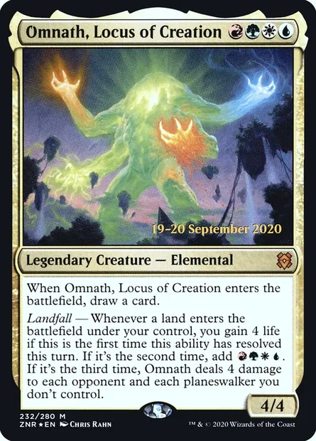 Omnath, Locus de création, carte Magic PZNR 232s — extension Zendikar Rising Promos