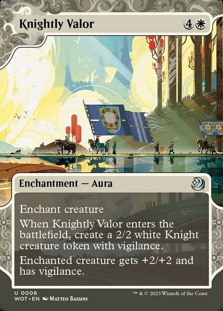 Knightly Valor, Magic card WOT 8 — Wilds of Eldraine: Enchanting Tales set