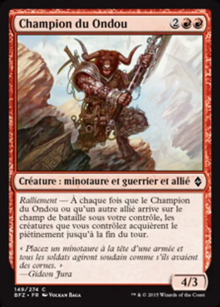 Champion du Ondou, carte Magic BFZ 149 — extension La bataille de Zendikar