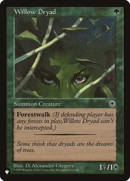 Willow Dryad, Magic card PLST POR-193 — The List set