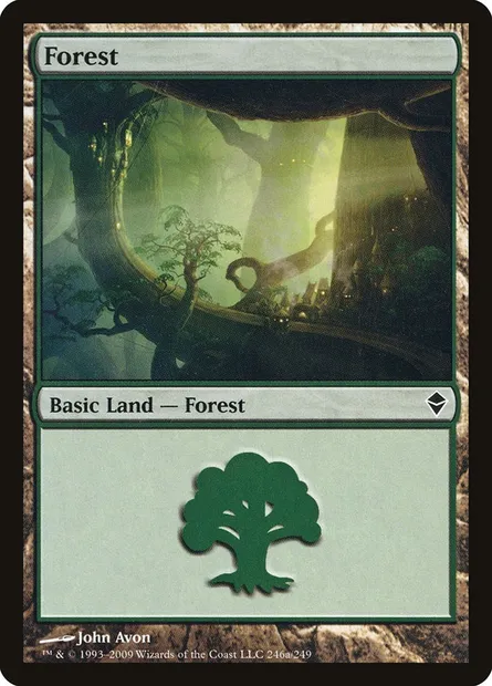 Forêt, carte Magic ZEN 246a — extension Zendikar