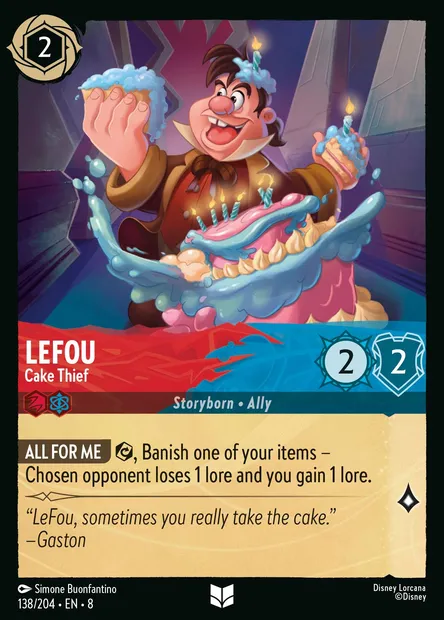 LeFou - Cake Thief, Disney Lorcana card CH8-138 — The Reign of Jafar set