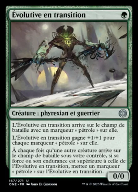 Évolutive en transition, carte Magic ONE 167 — extension Tous Phyrexians