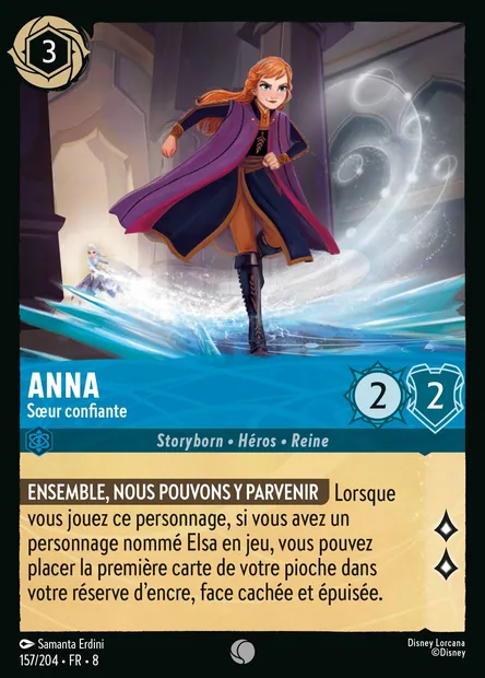 Anna - Sœur confiante, carte Disney Lorcana CH8-157 — extension Le Règne de Jafar