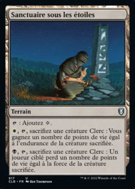 Sanctuaire sous les étoiles, carte Magic CLB 917 — extension Commander Légendes : la bataille de la Porte de Baldur