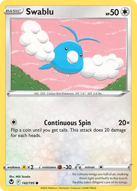 Swablu, Pokémon card SIT 142 — Silver Tempest set