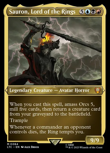 Sauron, Lord of the Rings, Magic card LTC 84 — Tales of Middle-earth Commander set