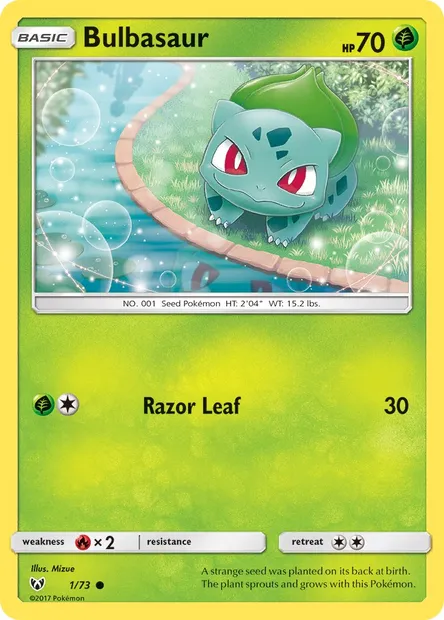 Bulbasaur, Pokémon card SLG 1 — Shining Legends set