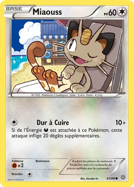 Miaouss, carte Pokémon AOR 61 — extension Origines Antiques