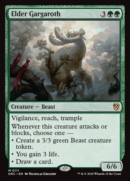 Elder Gargaroth, Magic card DRC 111 — Aetherdrift Commander set
