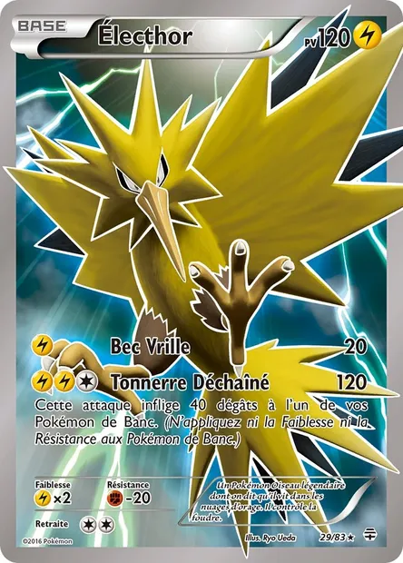 Électhor, carte Pokémon GEN 29 — extension Générations