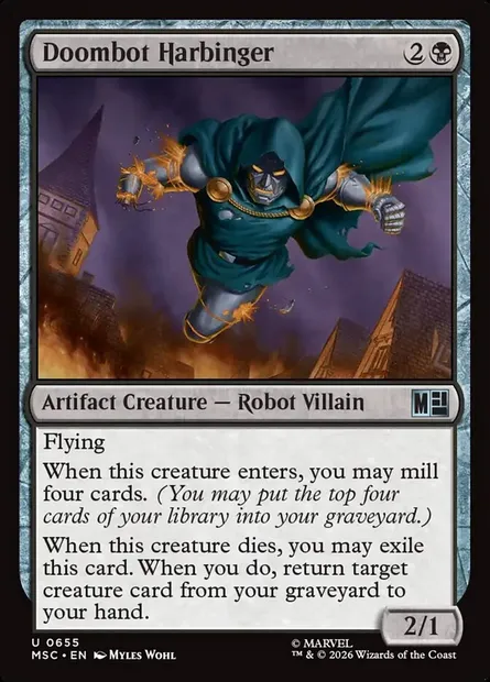 Doombot Harbinger, Magic card MSC 655 — Marvel Super Heroes Commander set