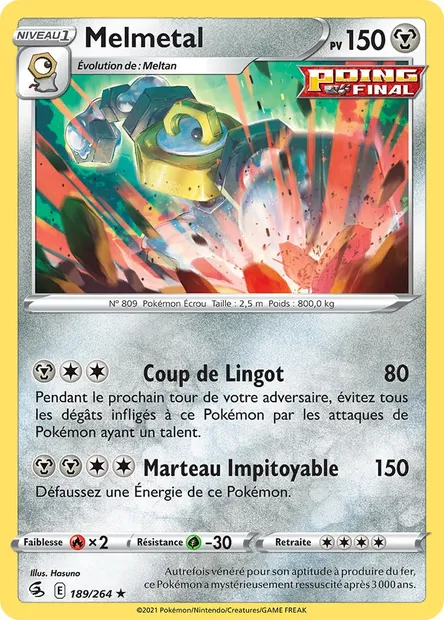 Melmetal, carte Pokémon FST 189 — extension Poing de Fusion