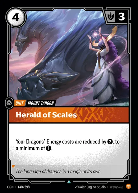 Herald of Scales, carte Riftbound OGN 140 — extension Origins