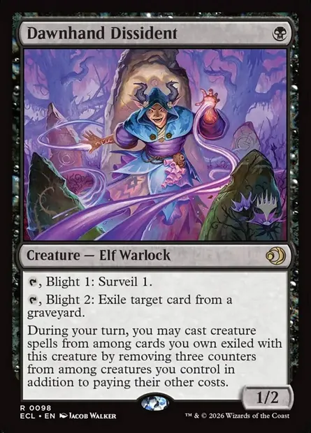Dawnhand Dissident, Magic card PECL 98p — Lorwyn Eclipsed Promos set