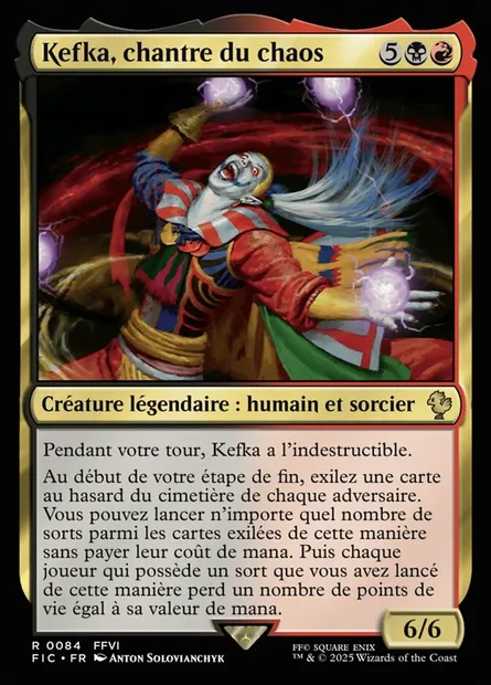 Kefka, chantre du chaos, carte Magic FIC 84 — extension Final Fantasy Commander