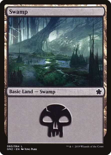Swamp, Magic card GN2 60 — Game Night 2019 set