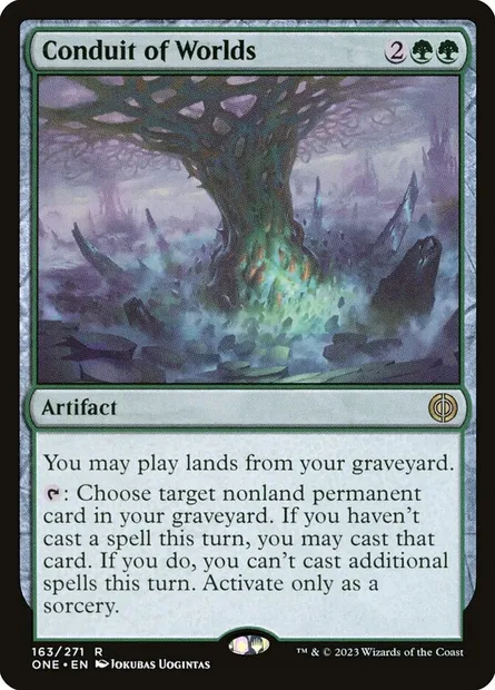 Conduit of Worlds, Magic card ONE 163 — Phyrexia: All Will Be One set