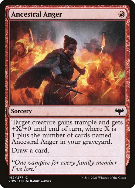 Ancestral Anger, Magic card VOW 142 — Innistrad: Crimson Vow set