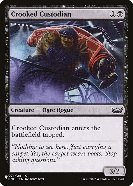 Crooked Custodian, Magic card PLST SNC-71 — The List set