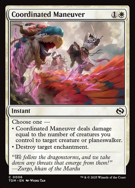 Coordinated Maneuver, Magic card TDM 6 — Tarkir: Dragonstorm set