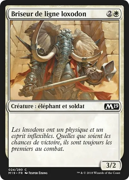Briseur de ligne loxodon, carte Magic M19 24 — extension Core Set 2019