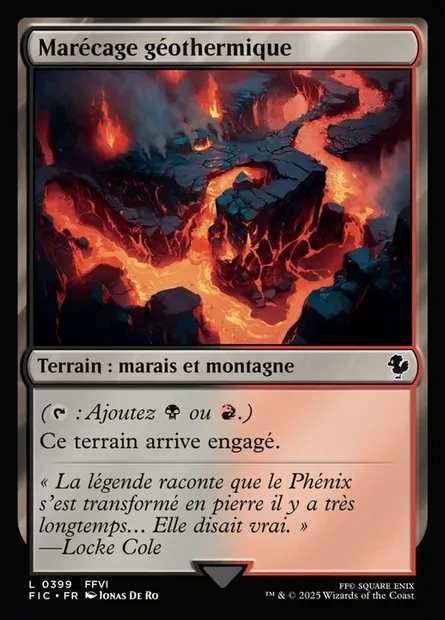 Marécage géothermique, carte Magic FIC 399 — extension Final Fantasy Commander