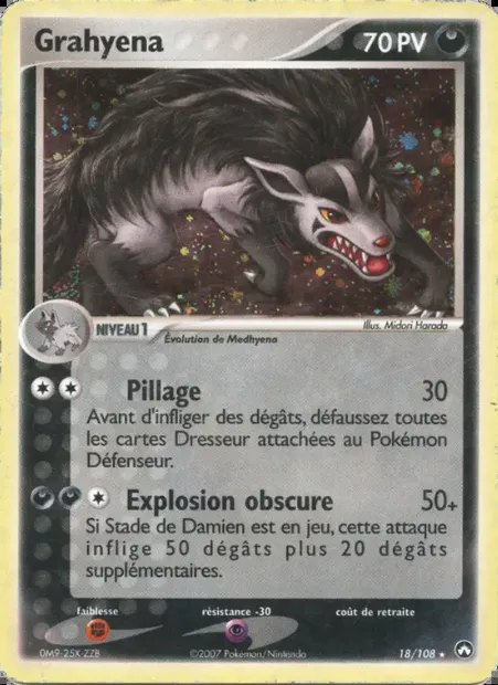 Grahyèna, carte Pokémon PK 18 — extension EX Gardiens du Pouvoir