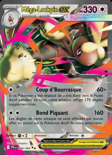 Méga-Lockpin-ex, carte Pokémon PFL 084 — extension Flammes Fantasmagoriques