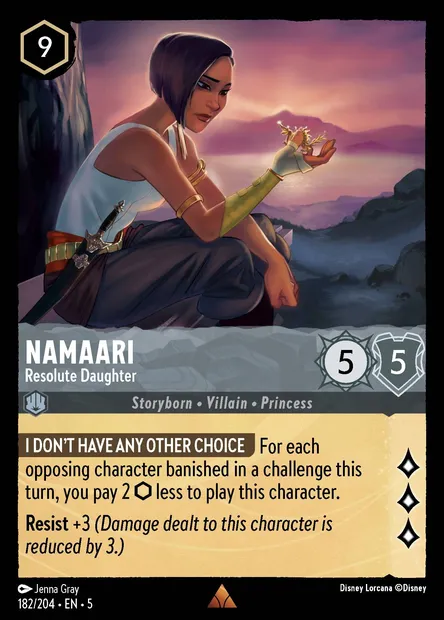 Namaari - Resolute Daughter, Disney Lorcana card CH5-182 — Shimmering Skies set