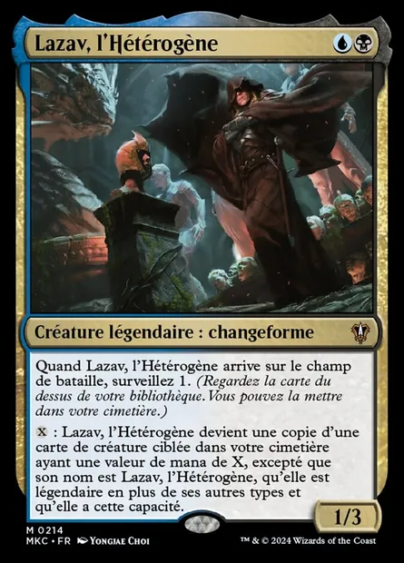 Lazav, l'Hétérogène, carte Magic MKC 214 — extension Murders at Karlov Manor Commander