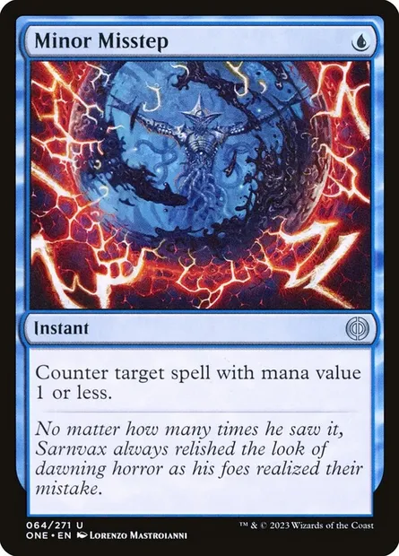 Minor Misstep, Magic card ONE 64 — Phyrexia: All Will Be One set