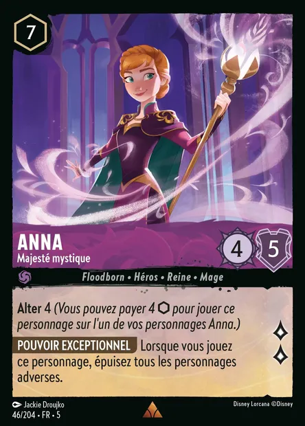 Anna - Majesté mystique, carte Disney Lorcana CH5-046 — extension Ciel Scintillant