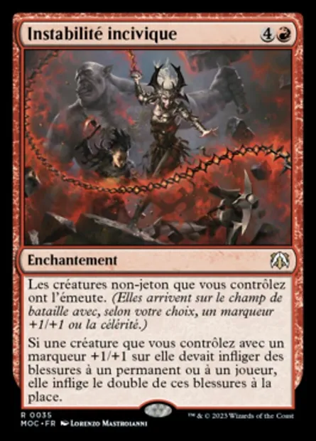 Instabilité incivique, carte Magic MOC 35 — extension March of the Machine Commander