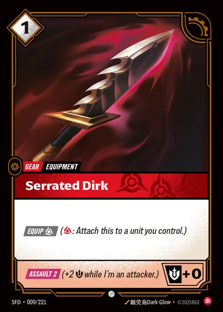 Serrated Dirk, carte Riftbound SFD 009 — extension Spiritforged