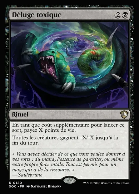 Déluge toxique, carte Magic SOC 120 — extension Secrets of Strixhaven Commander