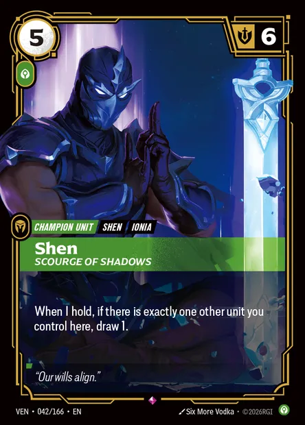 Shen, Riftbound card VEN 042 — Vendetta set