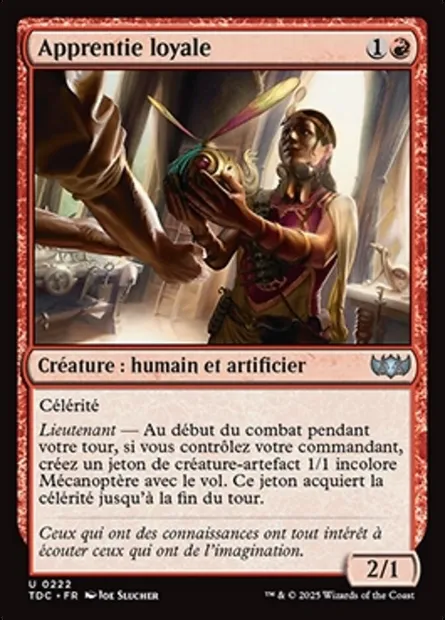 Apprentie loyale, carte Magic TDC 222 — extension Tarkir: Dragonstorm Commander
