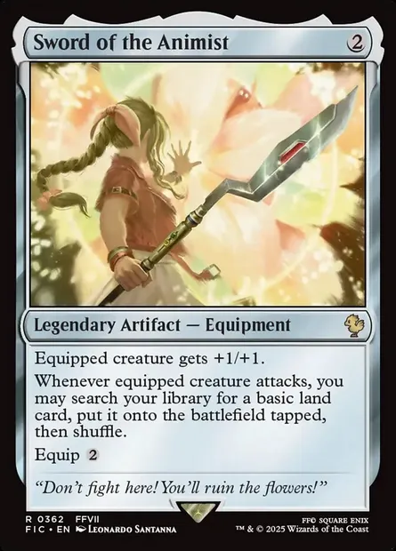 Sword of the Animist, Magic card FIC 362 — Final Fantasy Commander set