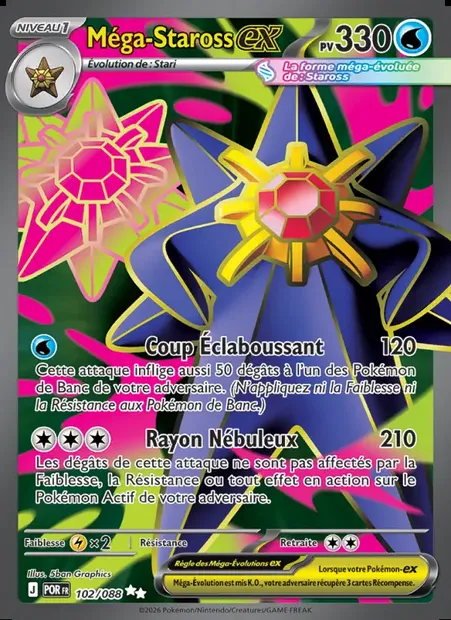 Méga-Staross-ex, carte Pokémon POR 102 — extension Équilibre Parfait