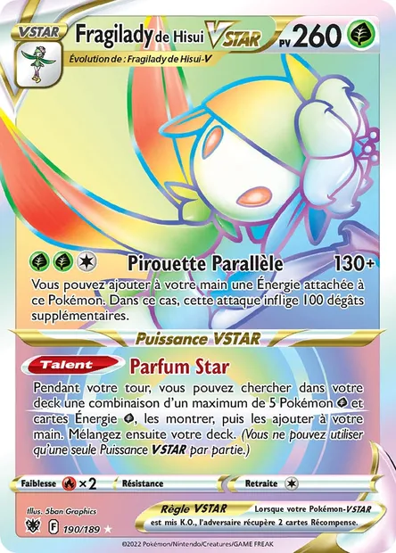 Fragilady de Hisui VSTAR, carte Pokémon ASR 190 — extension Astres Radieux