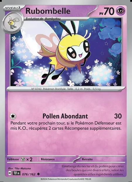 Rubombelle, carte Pokémon TEF 076 — extension Forces Temporelles